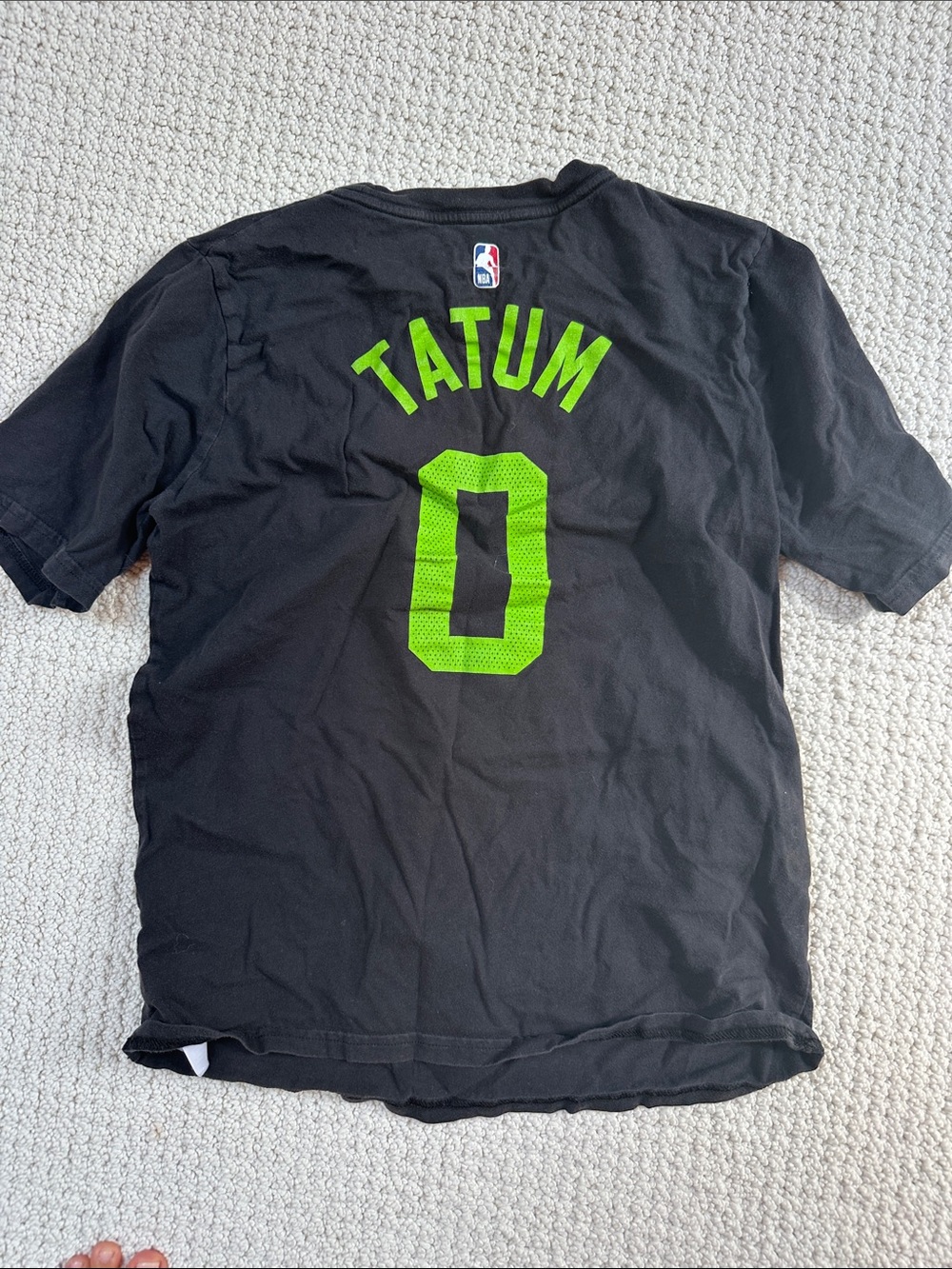 NBA Nike Tatum Black & Neon Green Men's Short Sleeve Jersey Tee
